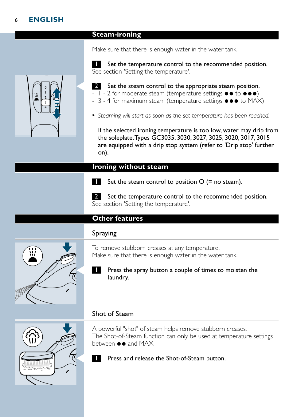 Philips GC3035 User Manual | Page 6 / 36