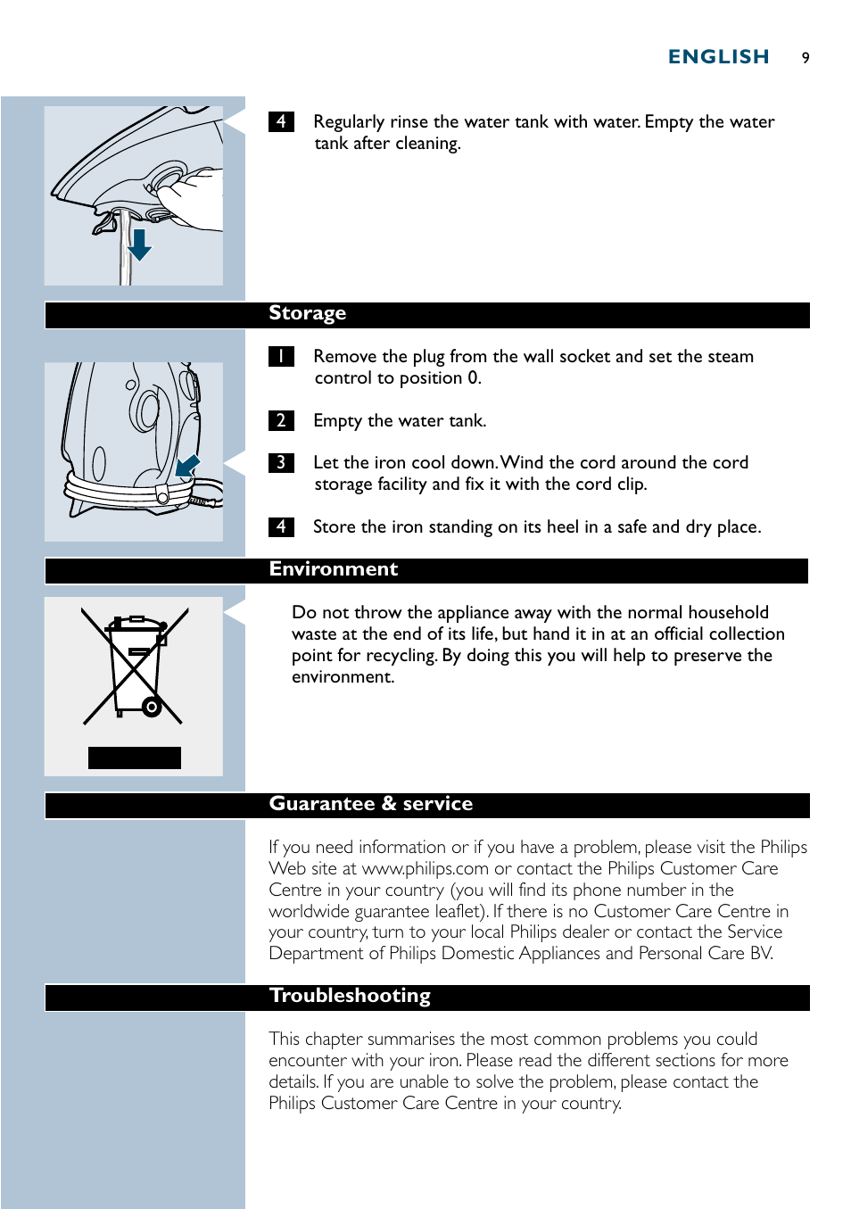 Philips GC3035 User Manual | Page 9 / 36