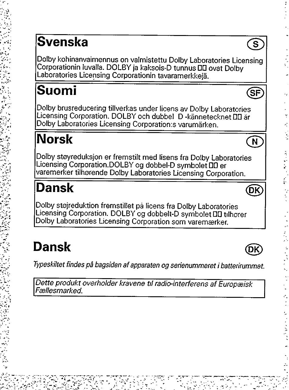 Svenska, Suomi, Norsk | Dansk | Philips AQ6426/20 User Manual | Page 9 / 11