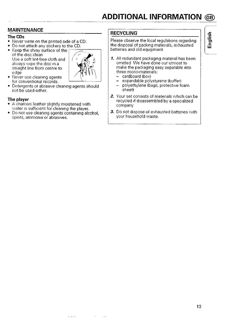 Additional information dd | Philips CD 740 User Manual | Page 13 / 20