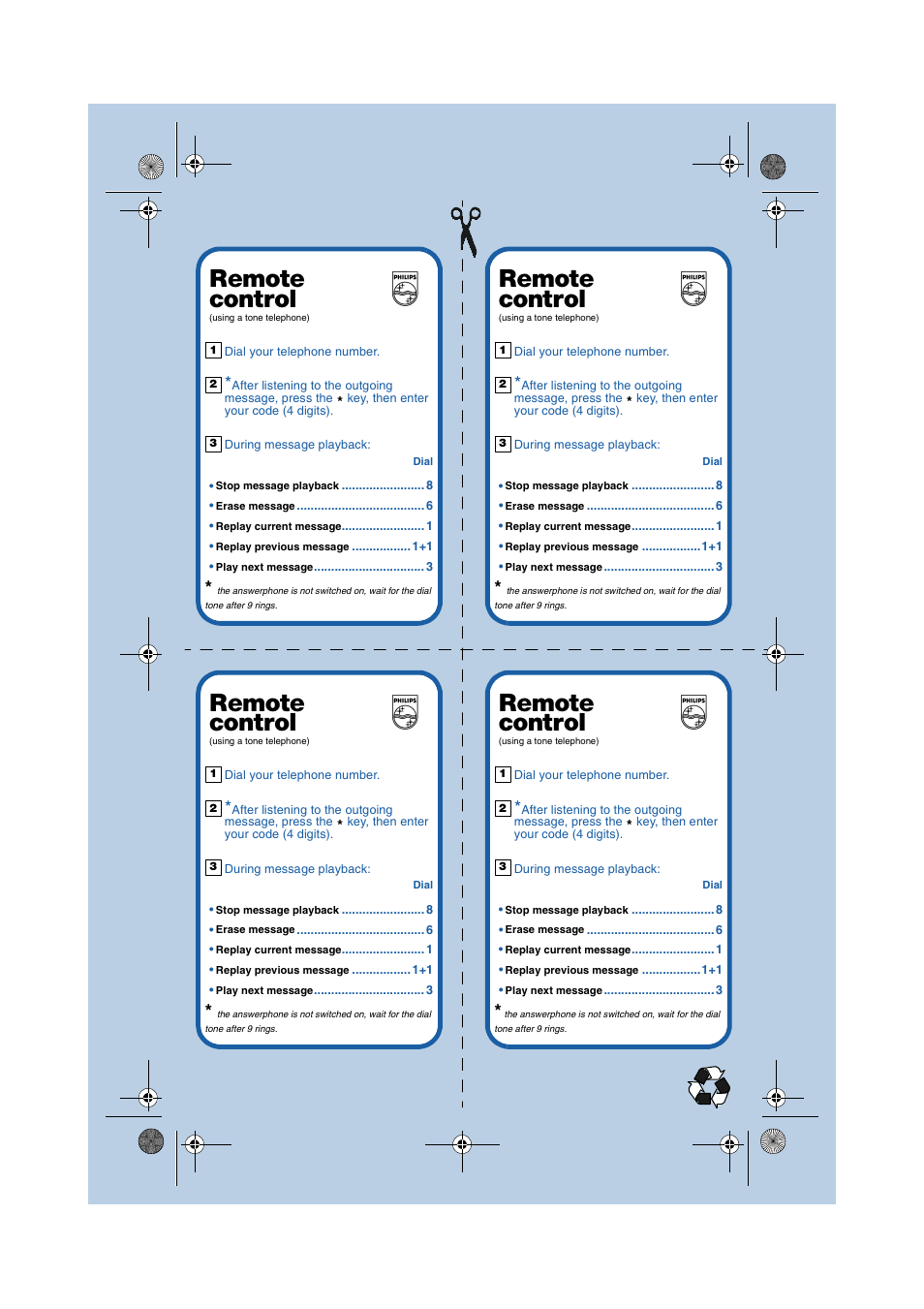 Remote control | Philips Zenia Voice 6326 User Manual | Page 63 / 64