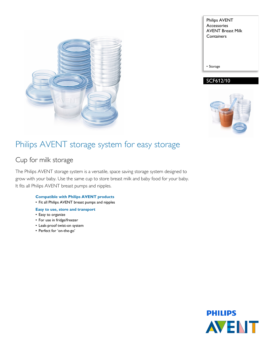 Philips AVENT VIA SCF612/10 User Manual | 2 pages