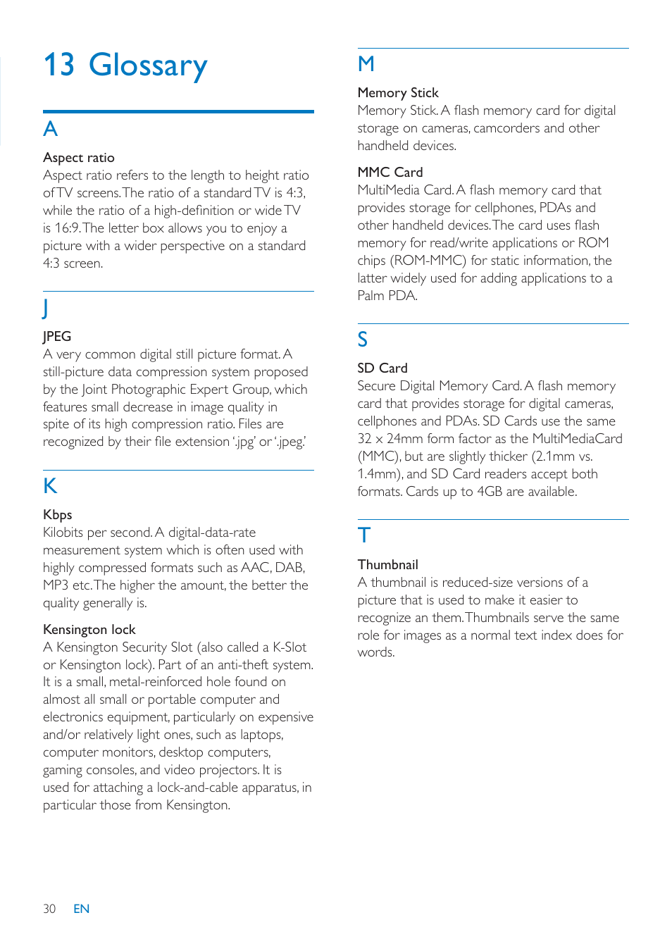 13 glossary | Philips SPF1307 User Manual | Page 31 / 32