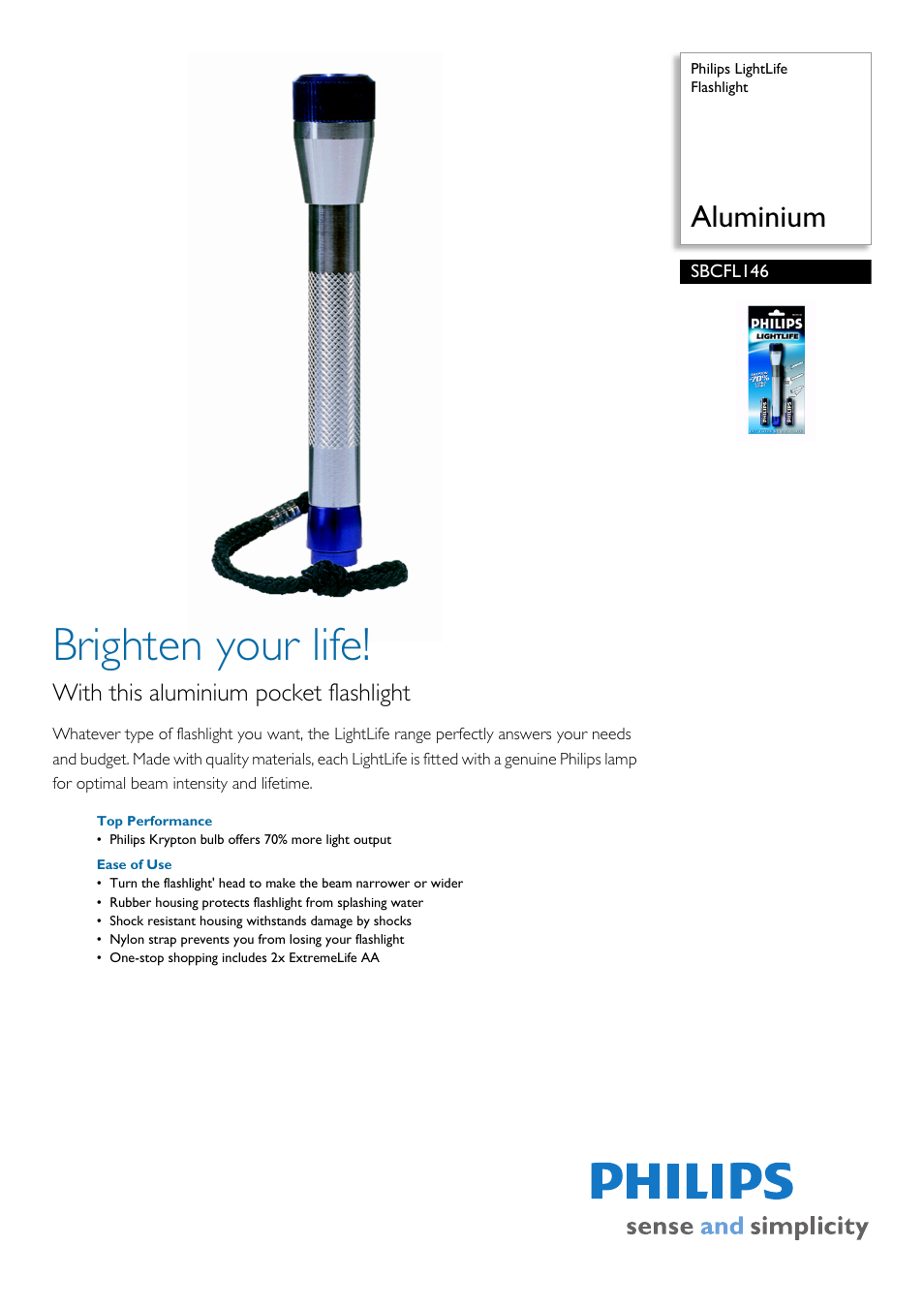 Philips SBCFL146 User Manual | 2 pages