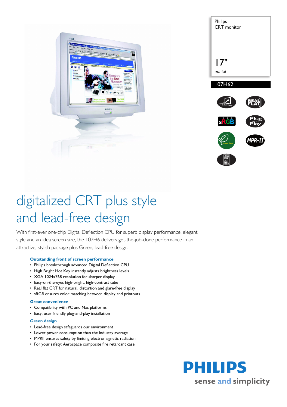 Philips 107H62 User Manual | 2 pages