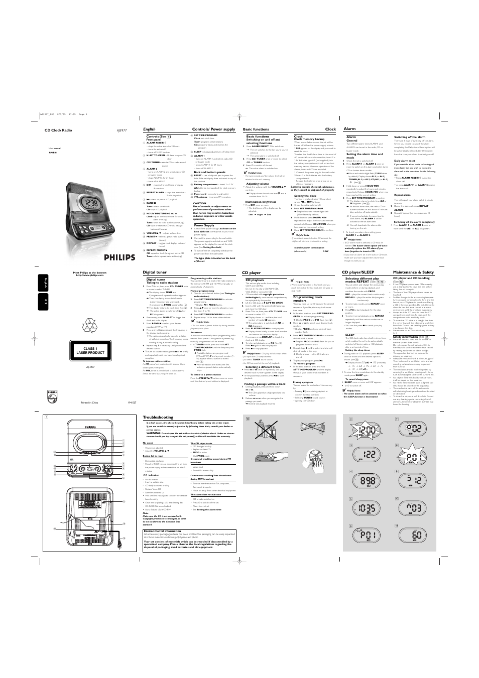 Philips AJ3977CD User Manual | 6 pages