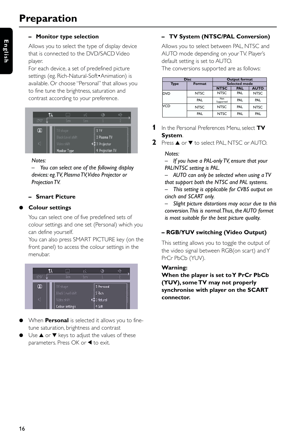 Preparation | Philips DVD763SA User Manual | Page 16 / 32