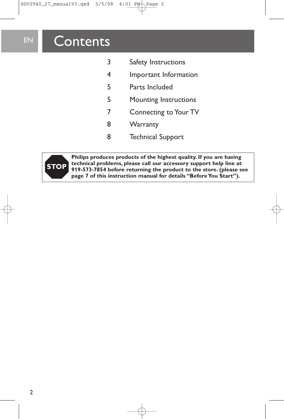 Philips SDV2927 User Manual | Page 2 / 24