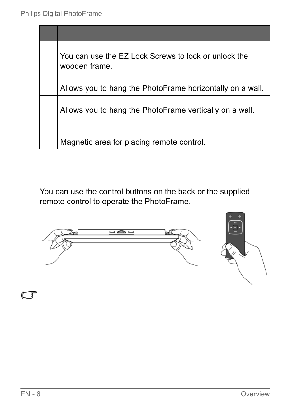 Operating the photoframe | Philips SPF3470/G7 User Manual | Page 12 / 66
