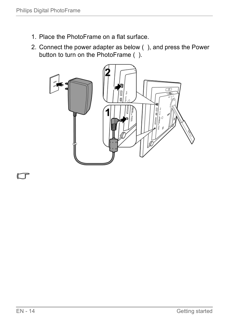 Step 2: connecting to power | Philips SPF3470/G7 User Manual | Page 20 / 66