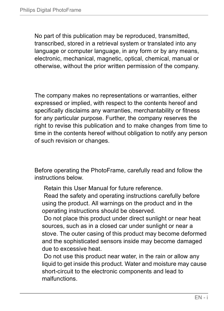 Copyright, Disclaimer, Safety instructions | Philips SPF3470/G7 User Manual | Page 3 / 66