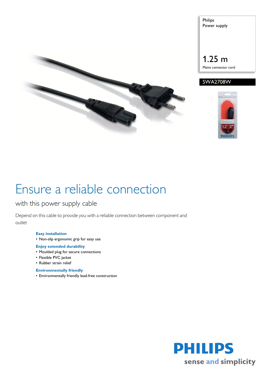 Philips SWA2708W User Manual | 2 pages