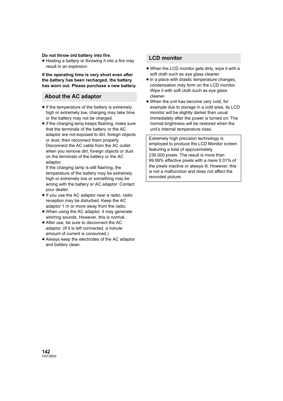 About the ac adaptor lcd monitor | Philips AVCHD HDC-TM20 User Manual | Page 142 / 148