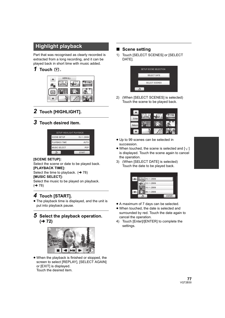 Highlight playback | Philips AVCHD HDC-TM20 User Manual | Page 77 / 148