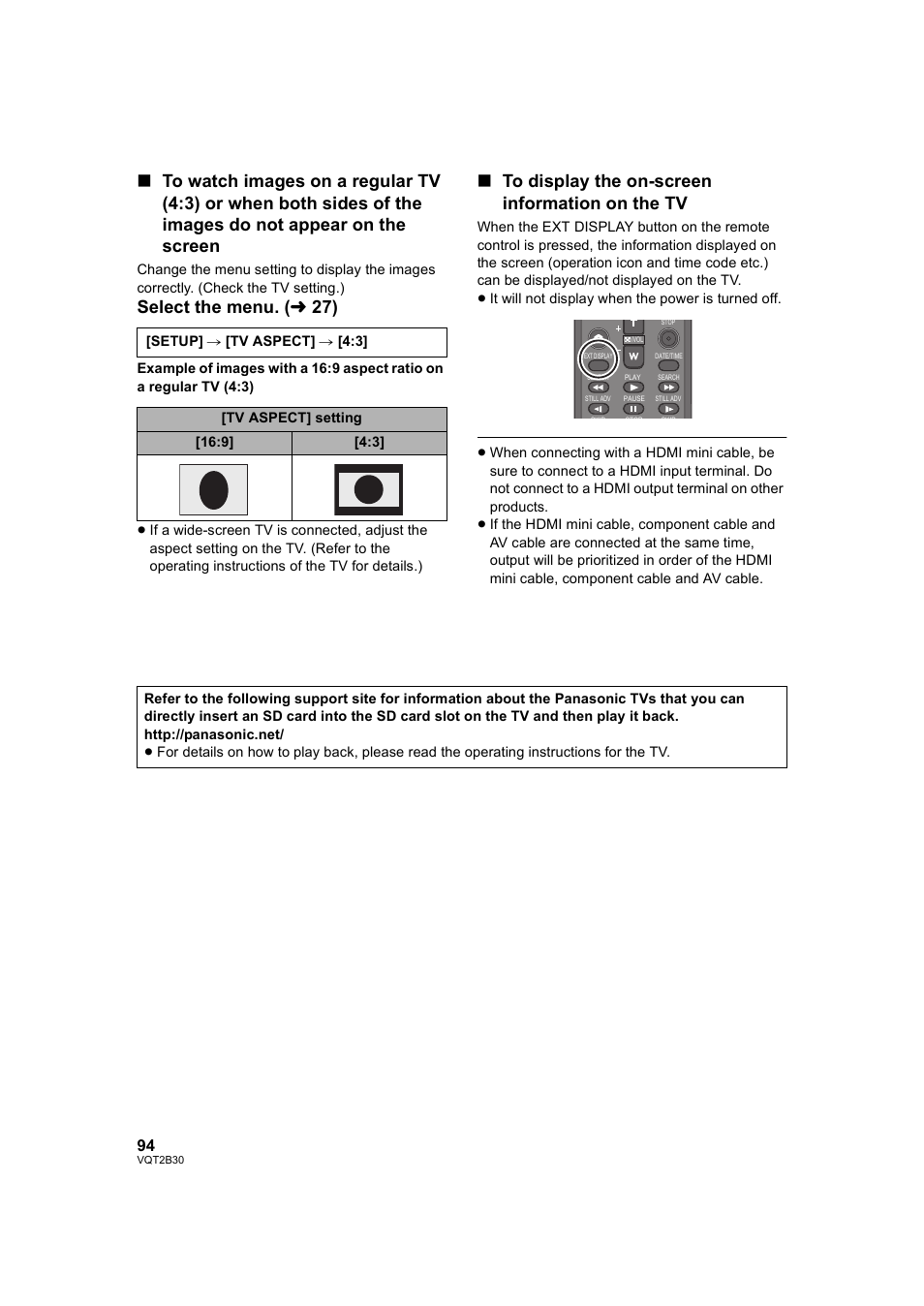 L 94), Select the menu. ( l 27) | Philips AVCHD HDC-TM20 User Manual | Page 94 / 148