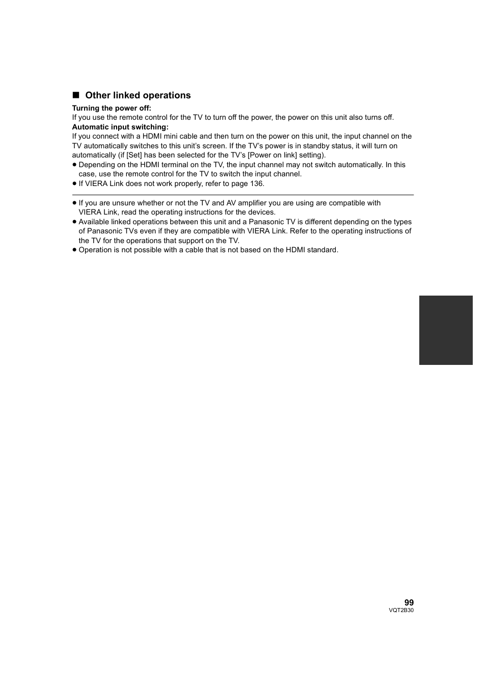O 99), Other linked operations | Philips AVCHD HDC-TM20 User Manual | Page 99 / 148