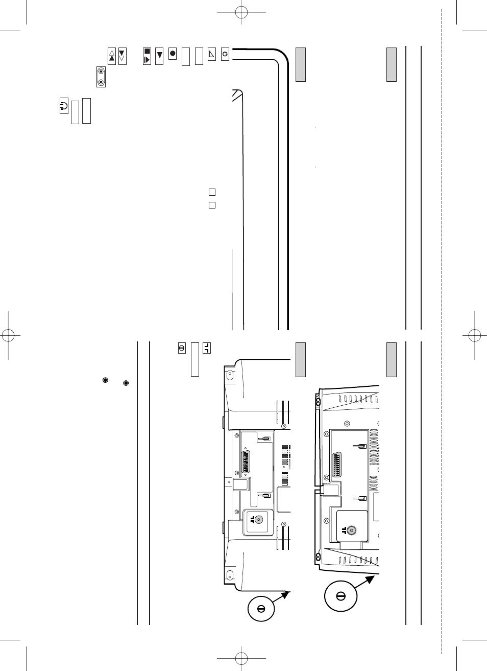 Fr ont of the de vice, Bac k of the set, The contr ol lights at the fr ont of mac hine | Philips 21PV358 User Manual | Page 4 / 20