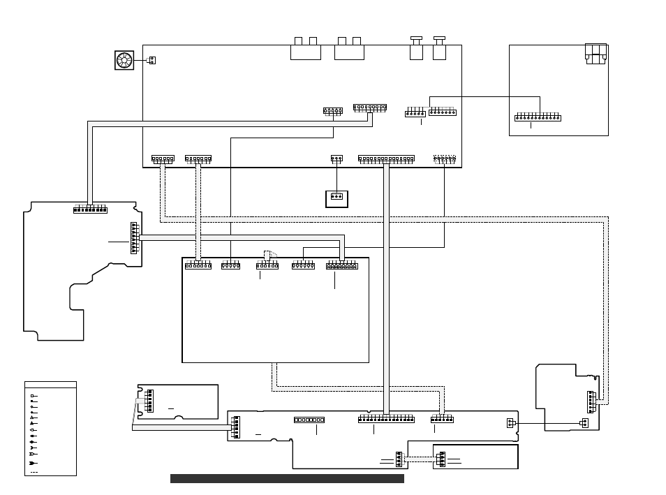 Wiring diagram, Cd r/w module 2001, Key board | Headphone board, Power supply, Lightguide board, Cd module, Interface board, Display board, Mozart board | Philips CDR796 User Manual | Page 30 / 52