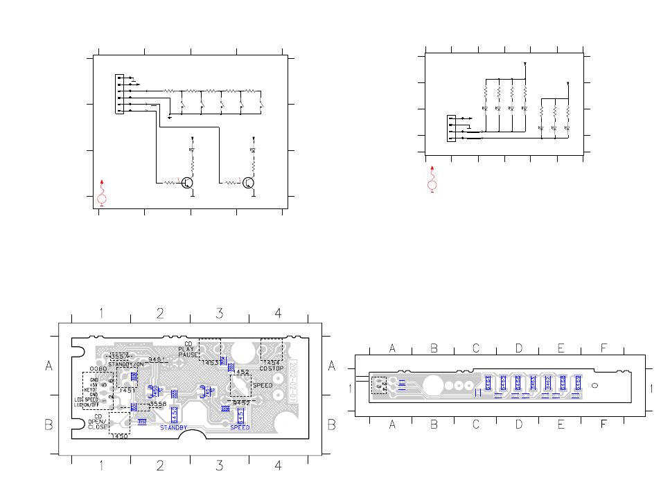 Key board, Lightguide board, Key board / copperside view | Lightguide board/ copperside view, Lightguide board (rec. indicator) | Philips CDR796 User Manual | Page 35 / 52