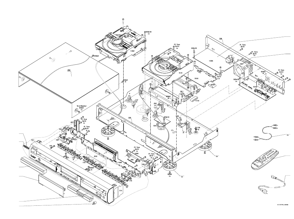 Exp. view apparatus, Exploded view / apparatus | Philips CDR796 User Manual | Page 45 / 52