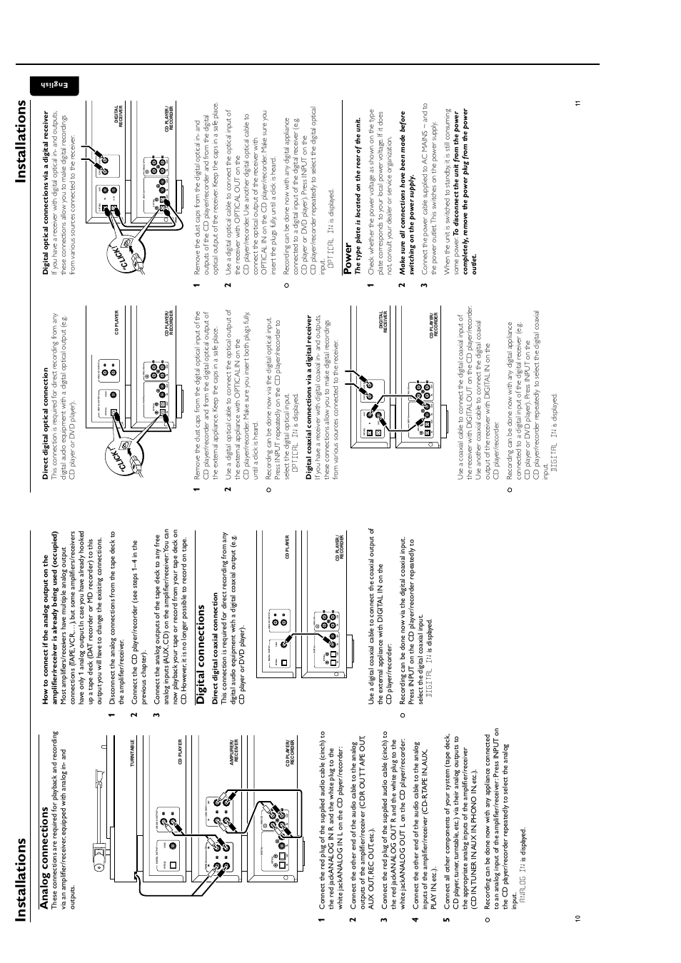 Phono r cd in in cdr/t ape l r in out, Coax | Philips CDR796 User Manual | Page 8 / 52