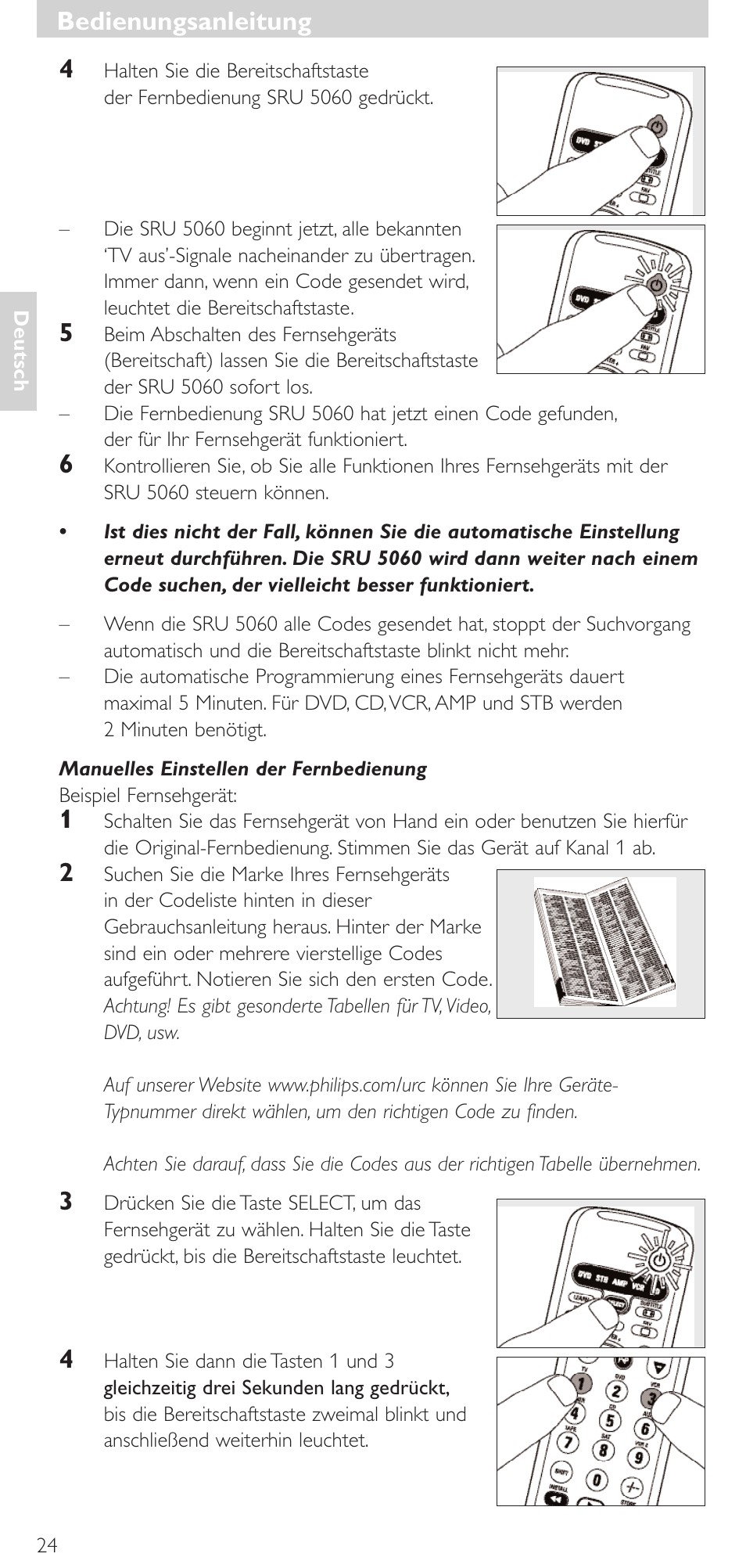 Bedienungsanleitung | Philips SRU 5086 User Manual | Page 24 / 104