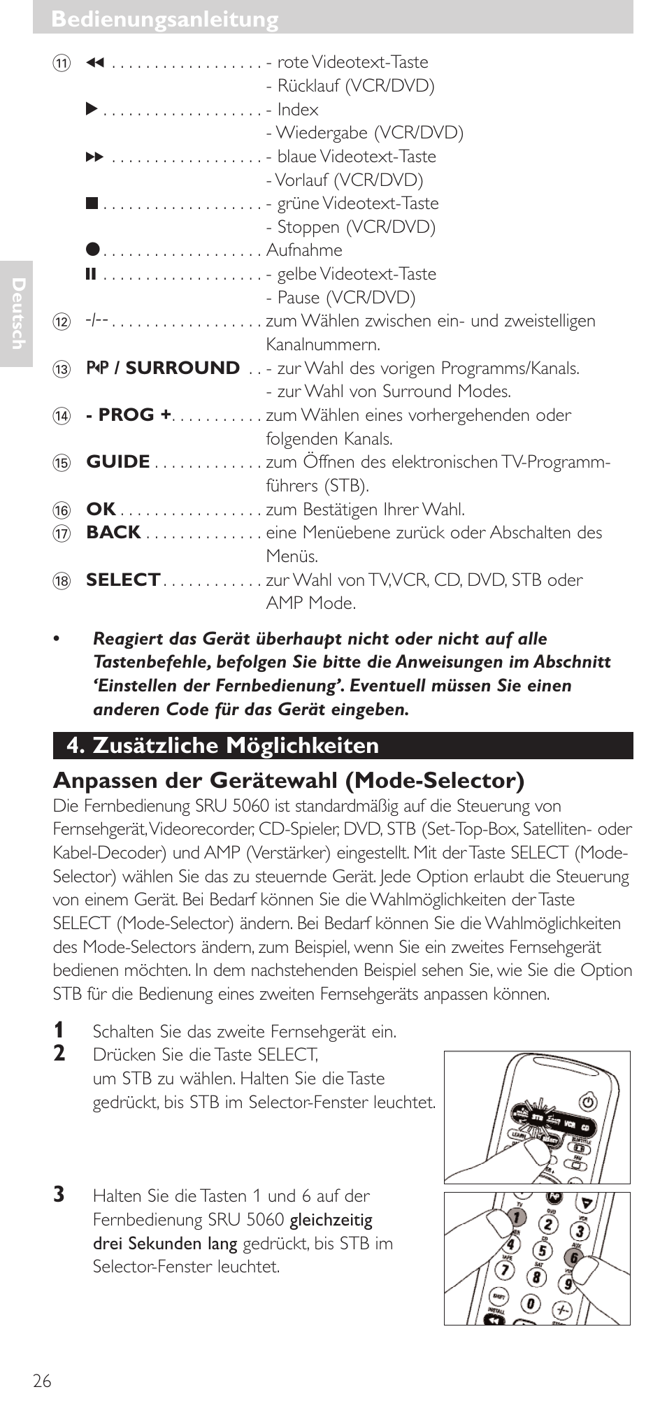 Bedienungsanleitung | Philips SRU 5086 User Manual | Page 26 / 104