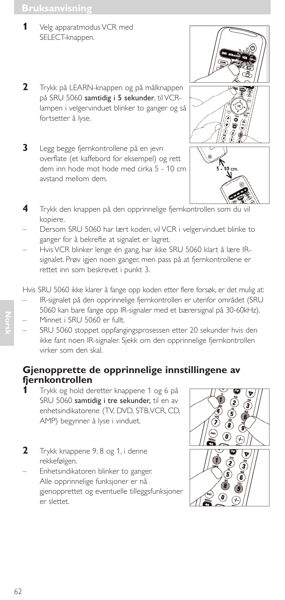 Bruksanvisning | Philips SRU 5086 User Manual | Page 62 / 104