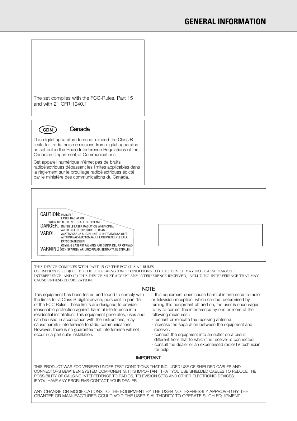 General information, Cca an na ad da a | Philips 765 User Manual | Page 3 / 60