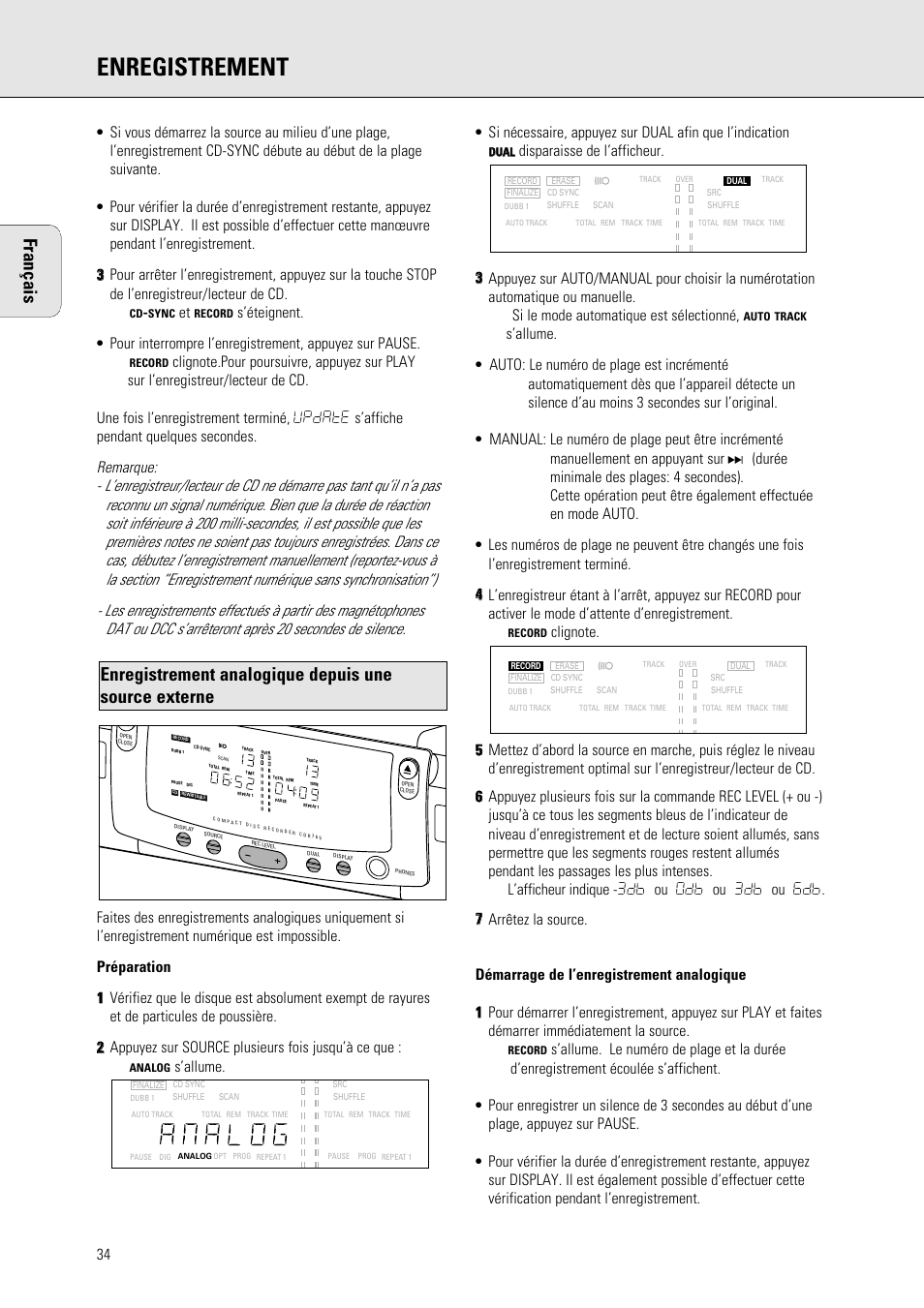 Enregistrement | Philips 765 User Manual | Page 36 / 60