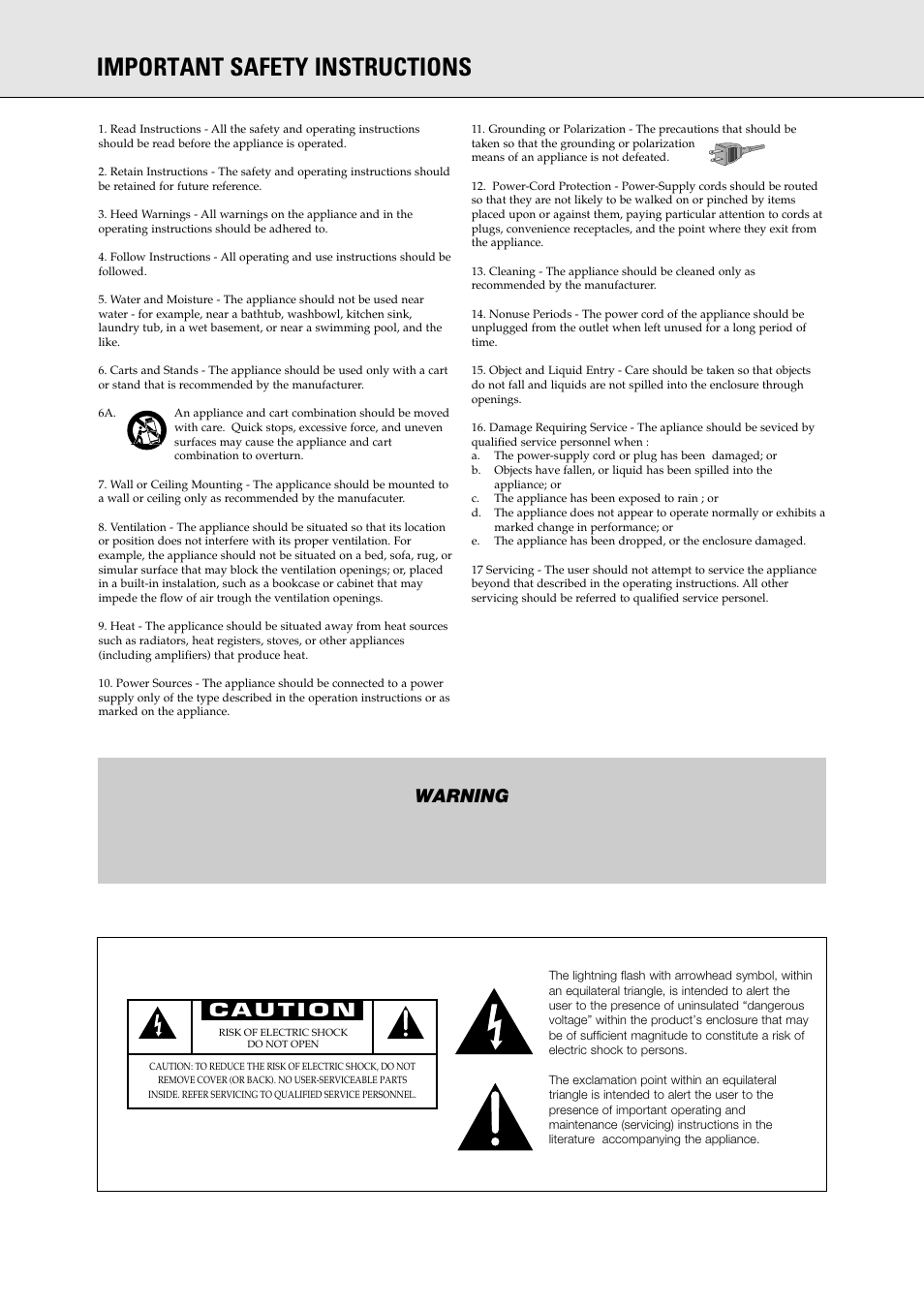 Important safety instructions, Warning | Philips 765 User Manual | Page 5 / 60