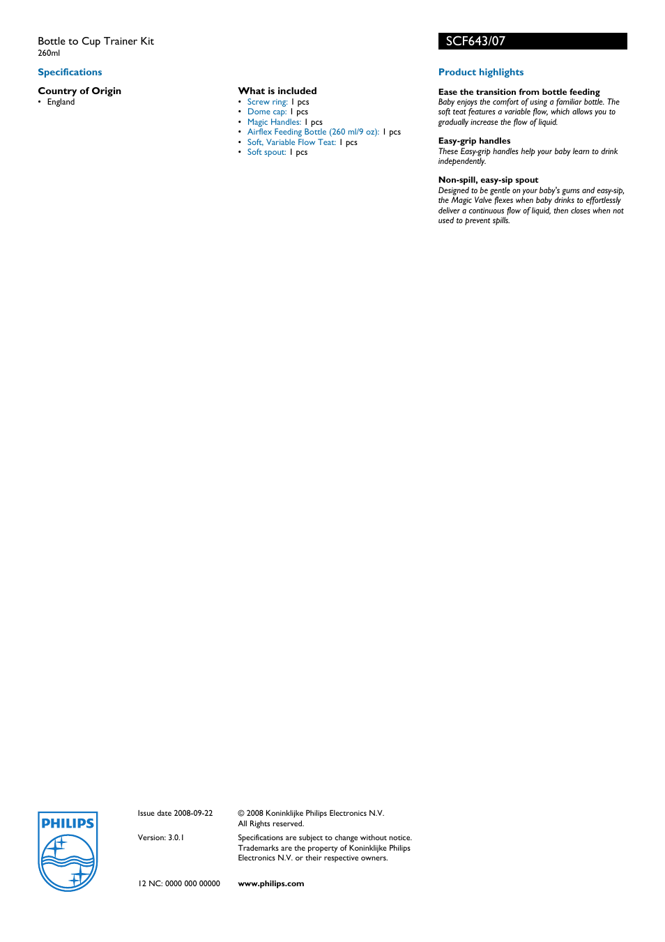 Philips AVENT SCF643/07 User Manual | Page 2 / 2