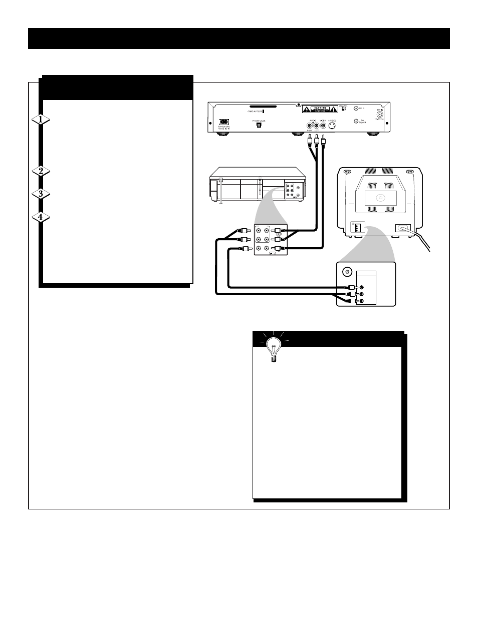 Onnecting to your, Xisting, Quipment | Next, go to inserting your access card on page 12, F you have a, And a | Philips DSX 5350 User Manual | Page 11 / 48