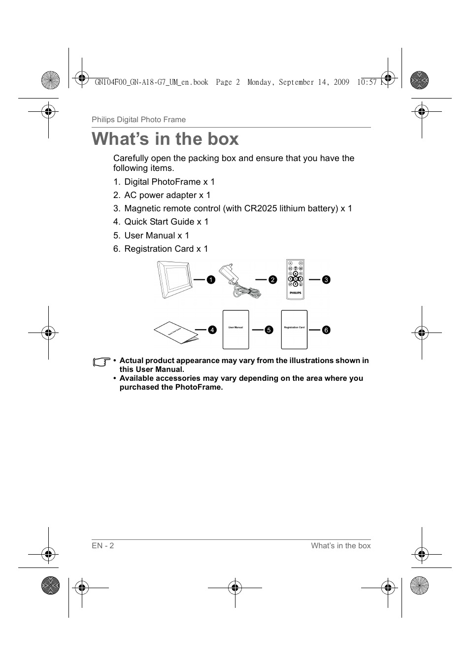 What's in the box, What’s in the box | Philips SPF3410/G7 User Manual | Page 7 / 44