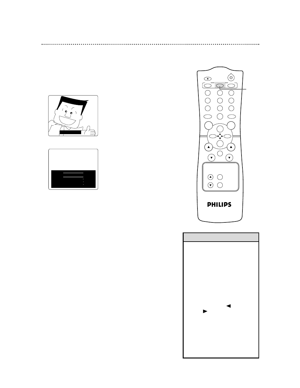 Closed caption (cont’d) 51, Helpful hints, Standard closed captions half-screen text | Philips CCC 130AT User Manual | Page 51 / 60