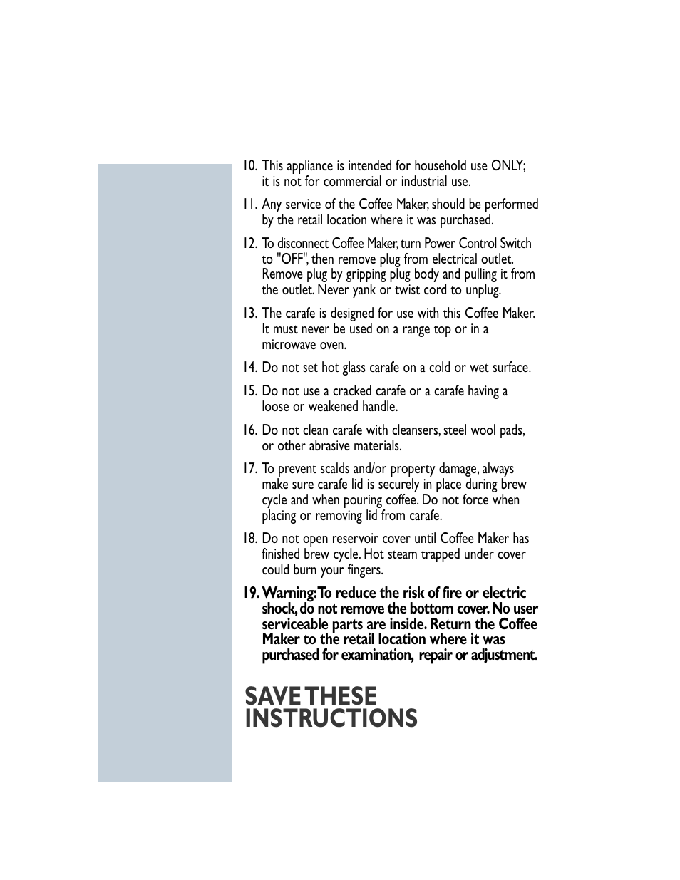 Save these instructions | Philips HD7612 User Manual | Page 3 / 15
