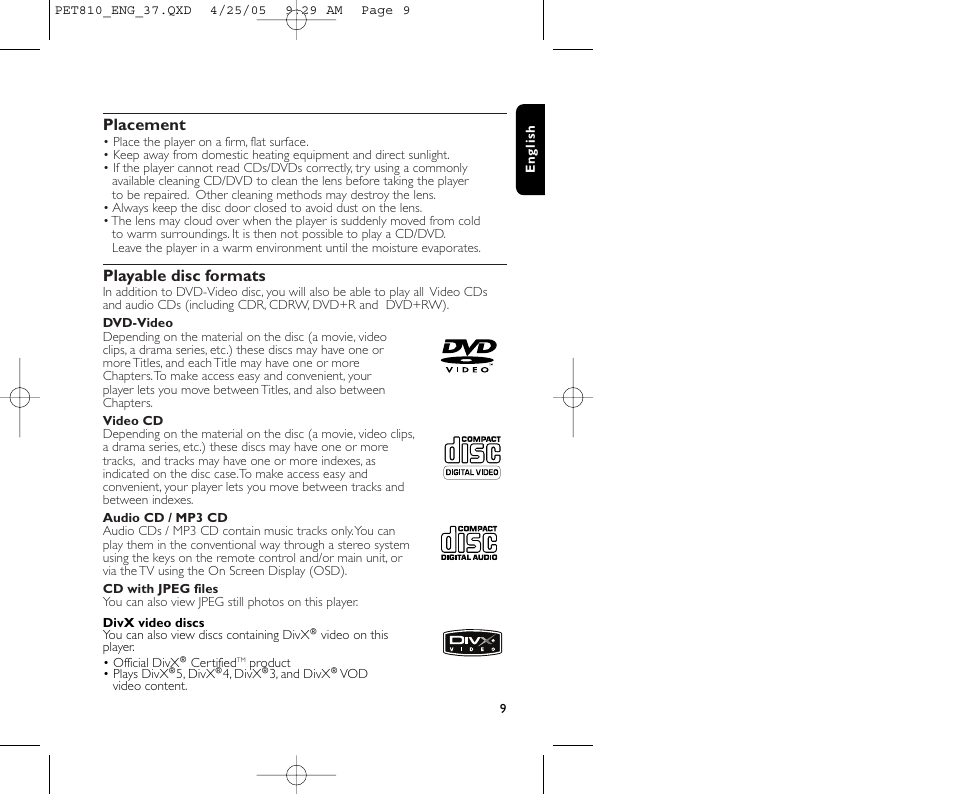 Philips PET810/37B User Manual | Page 13 / 30