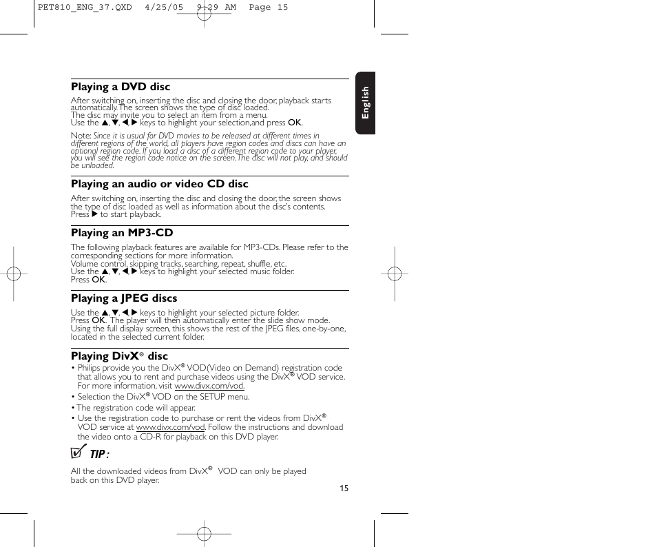 Philips PET810/37B User Manual | Page 19 / 30