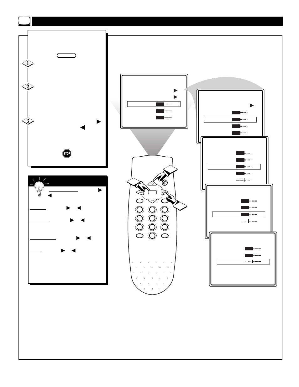 Tv p, Ow to, Djust the | Icture | Philips MAGNAVOX PS1946C1 User Manual | Page 14 / 32