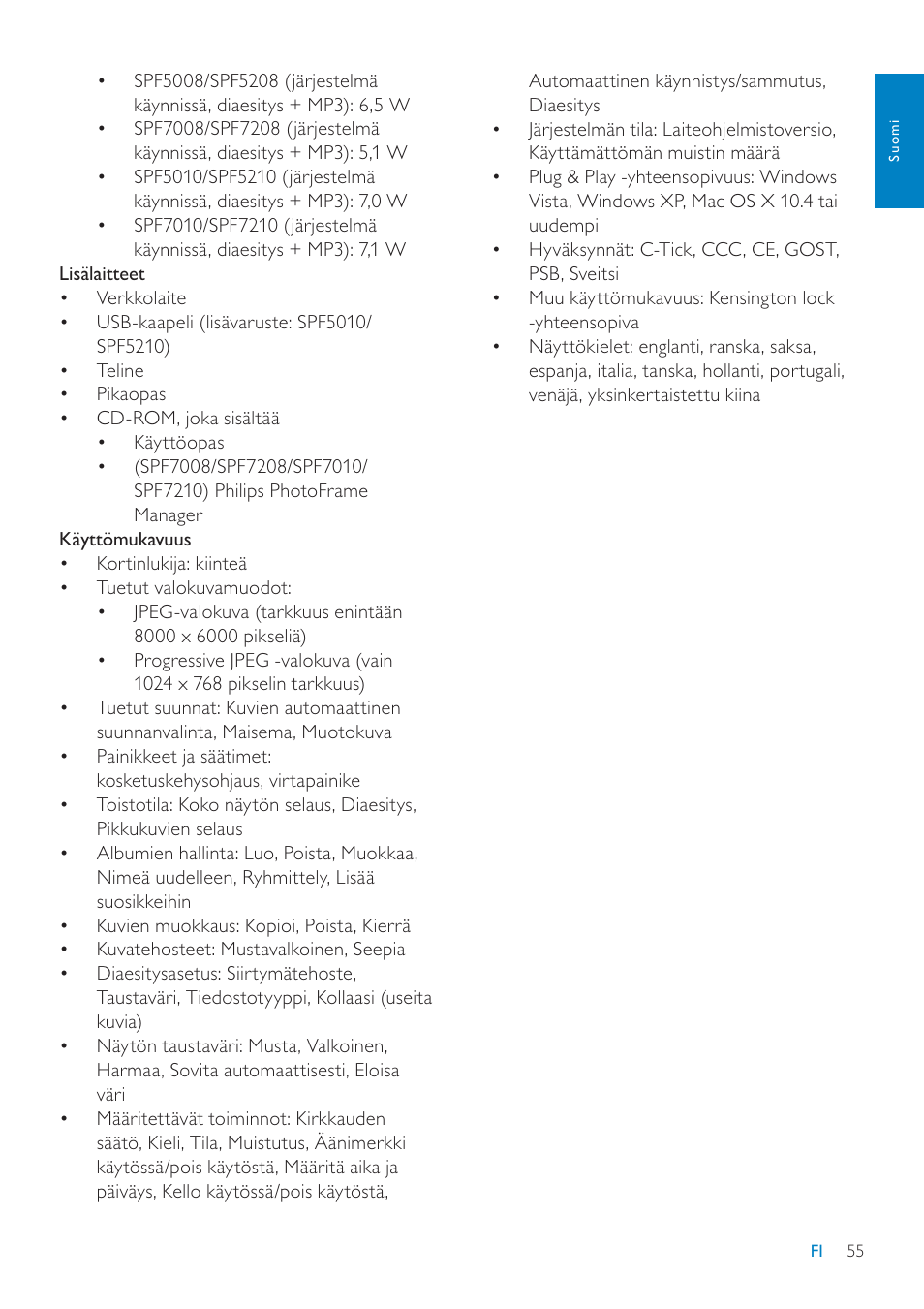 Philips SPF7208 User Manual | Page 55 / 60