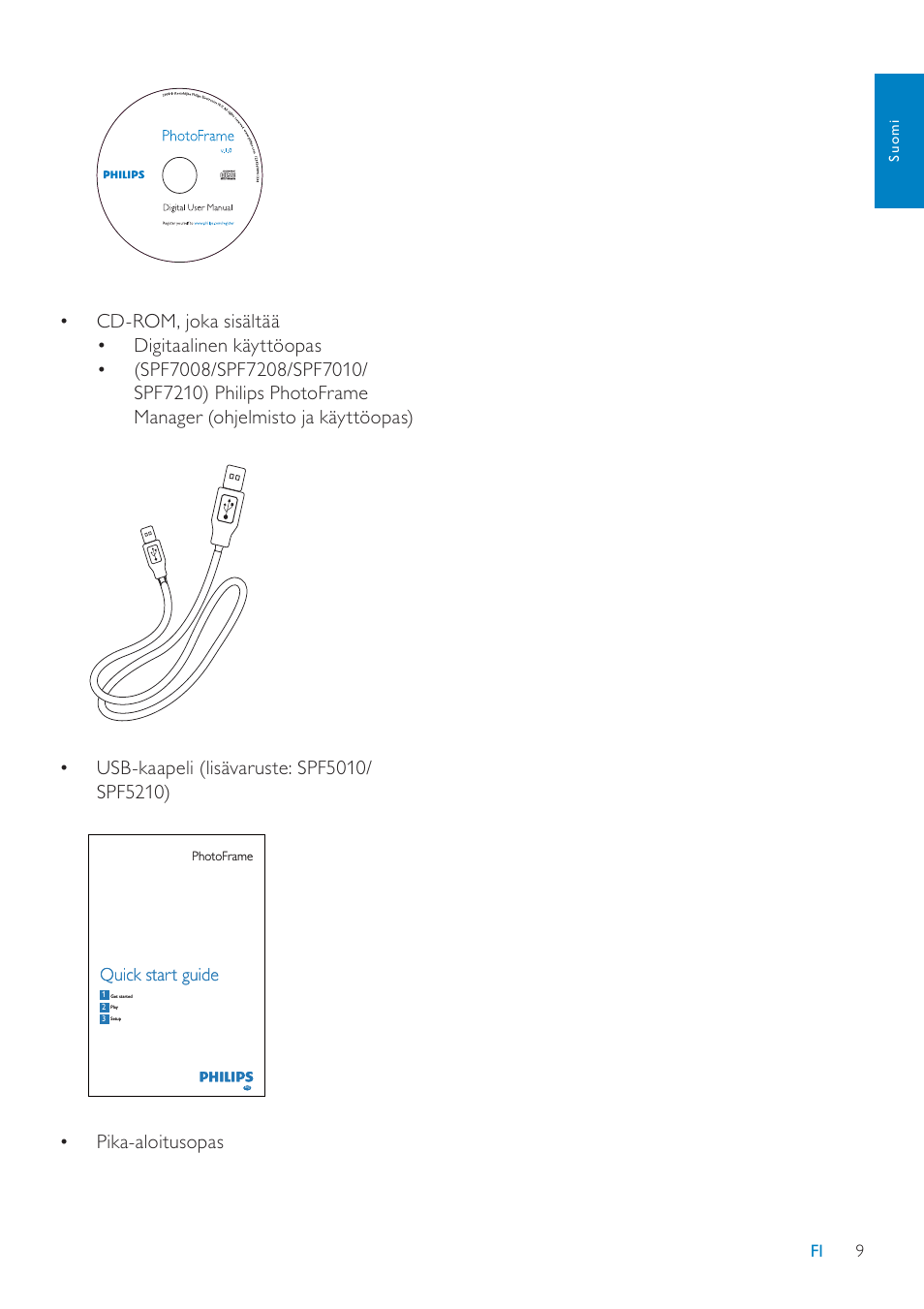 Quick start guide | Philips SPF7208 User Manual | Page 9 / 60