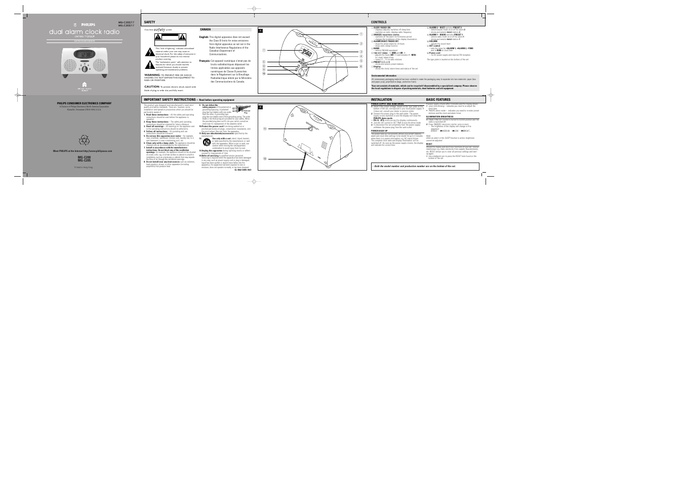 Philips MG-C205/17 User Manual | 2 pages