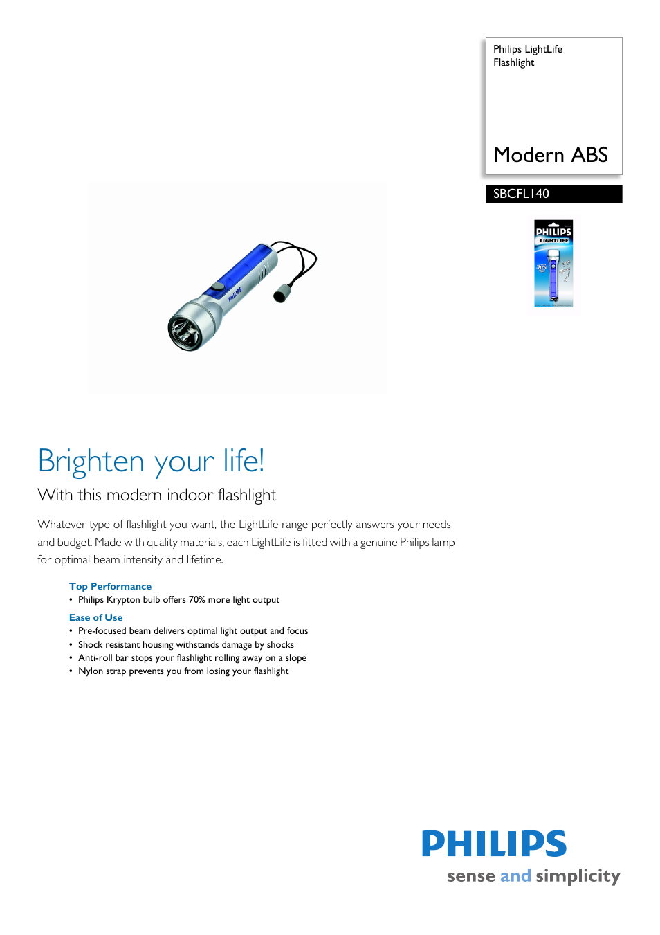 Philips SBCFL140 User Manual | 2 pages