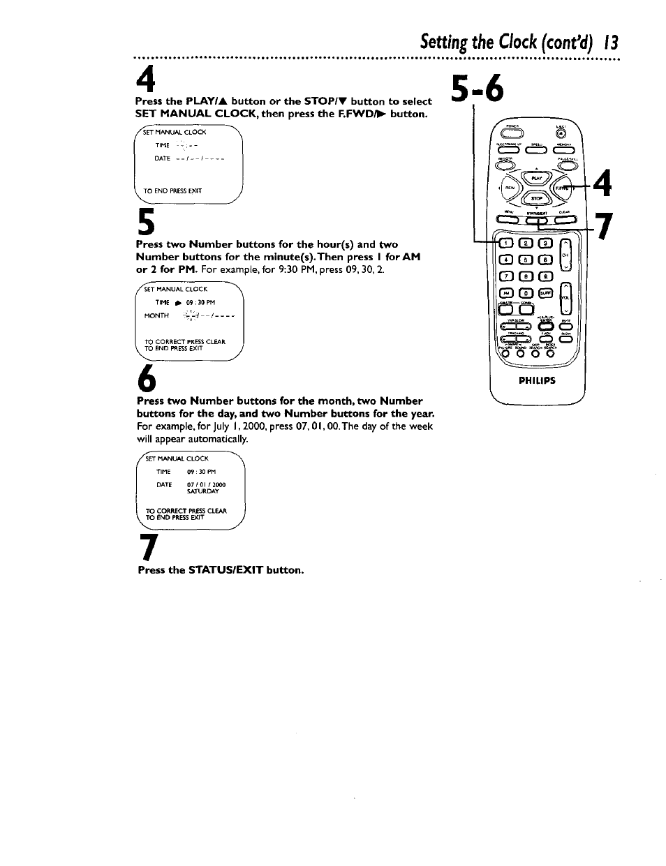 Setting the clock (confd) 13 | Philips CCB 134AT User Manual | Page 13 / 68