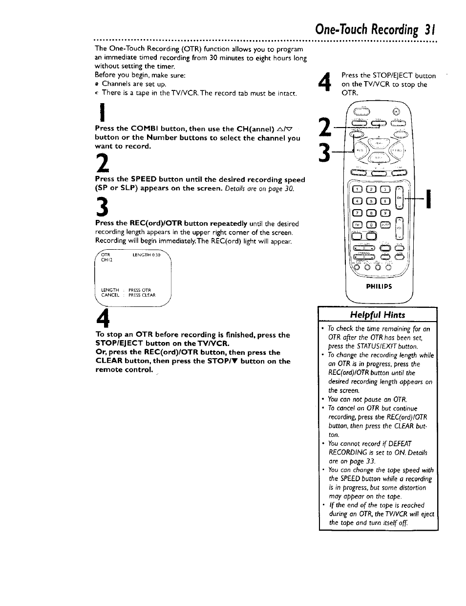 One-touch recording 31 | Philips CCB 134AT User Manual | Page 31 / 68