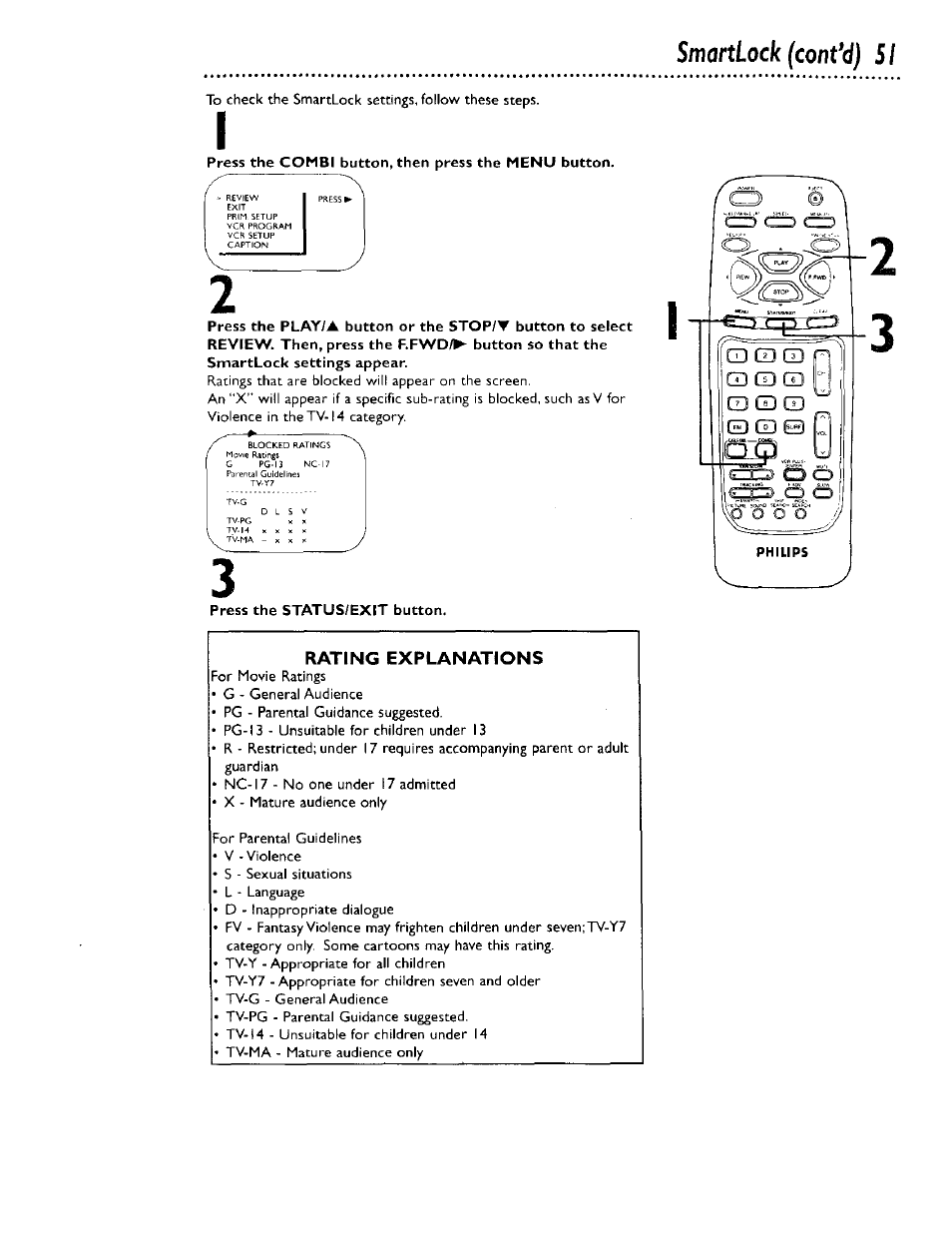 Smartlock (cont*d) 51 | Philips CCB 134AT User Manual | Page 51 / 68