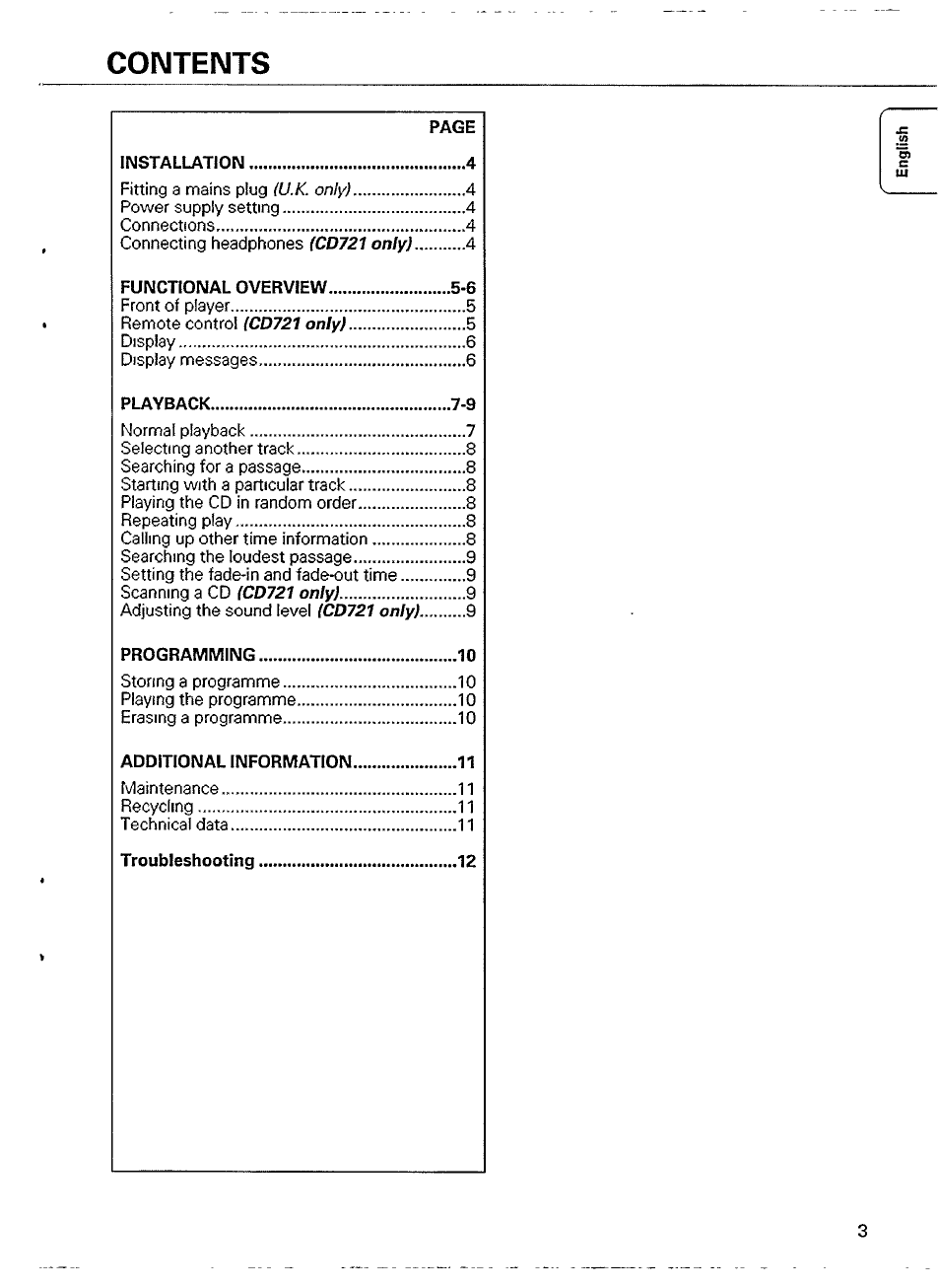 Philips CD 721 User Manual | Page 3 / 14