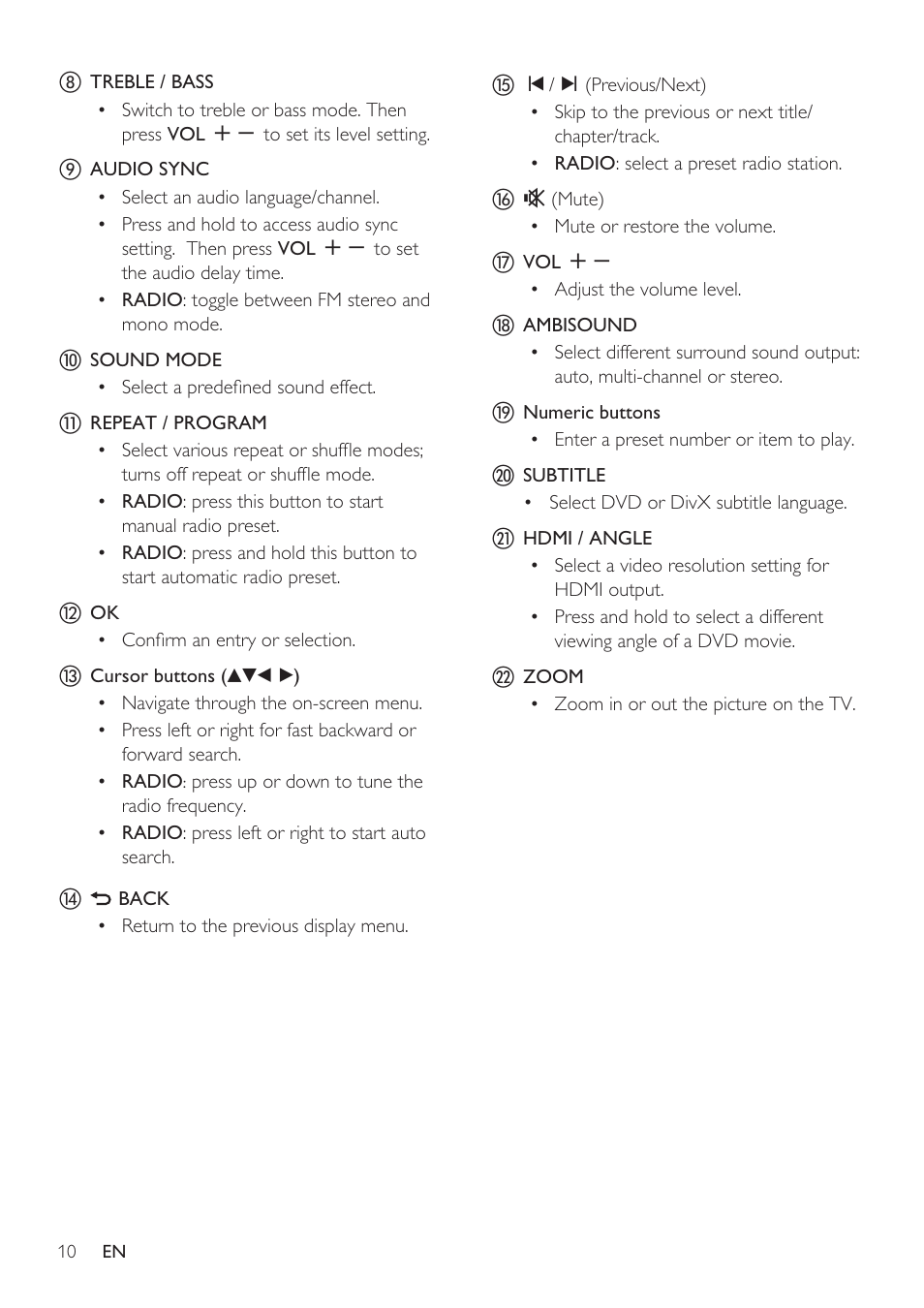 Philips HTS8141/12 User Manual | Page 10 / 51
