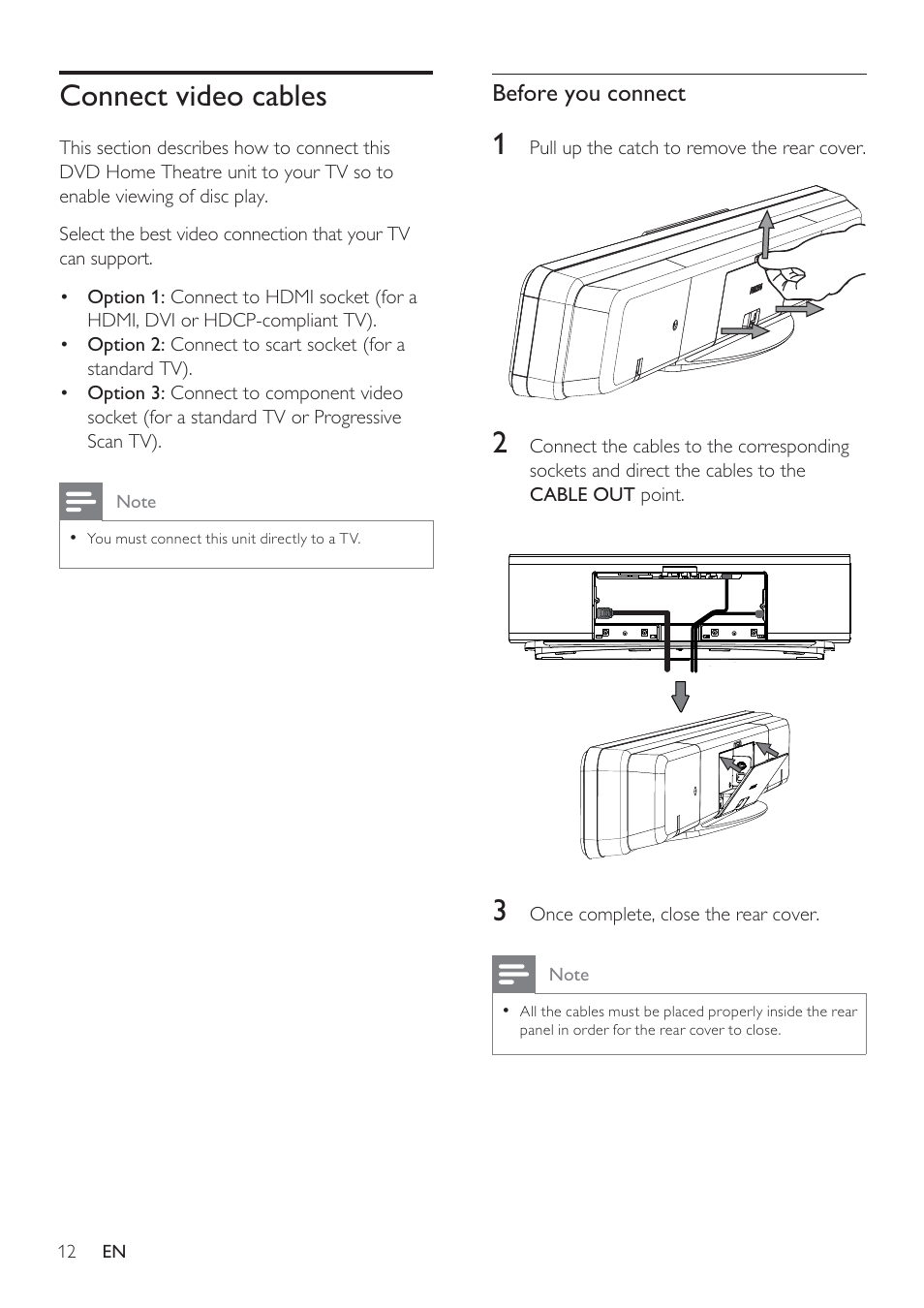 Connect video cables, Before you connect | Philips HTS8141/12 User Manual | Page 12 / 51