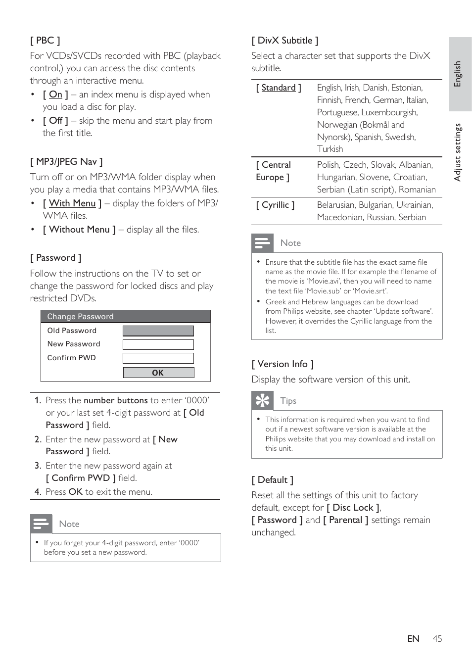 Philips HTS8141/12 User Manual | Page 45 / 51